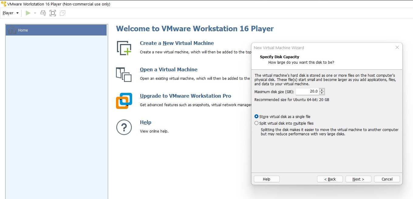 specify disk capacity