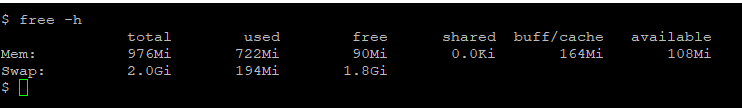 free command output